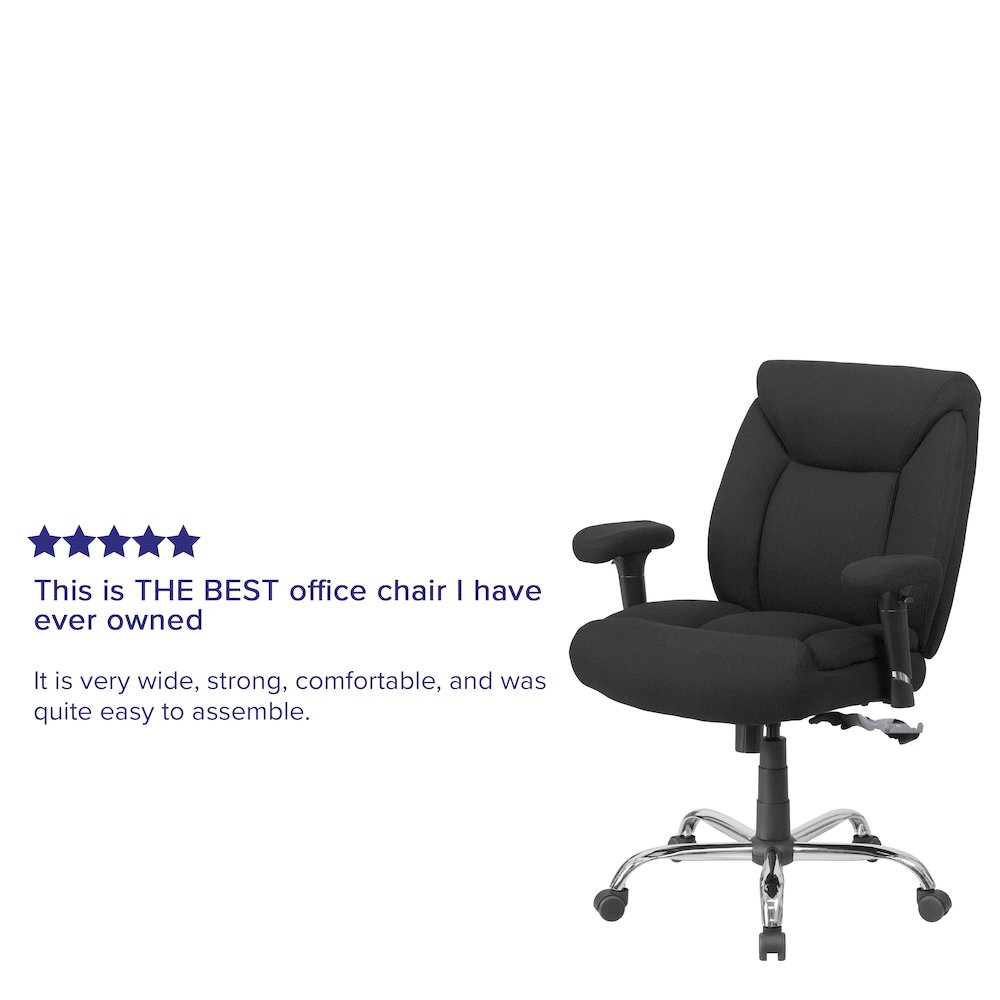 400 lb. Rated Black Fabric Deep Tufted Swivel Task Office Chair