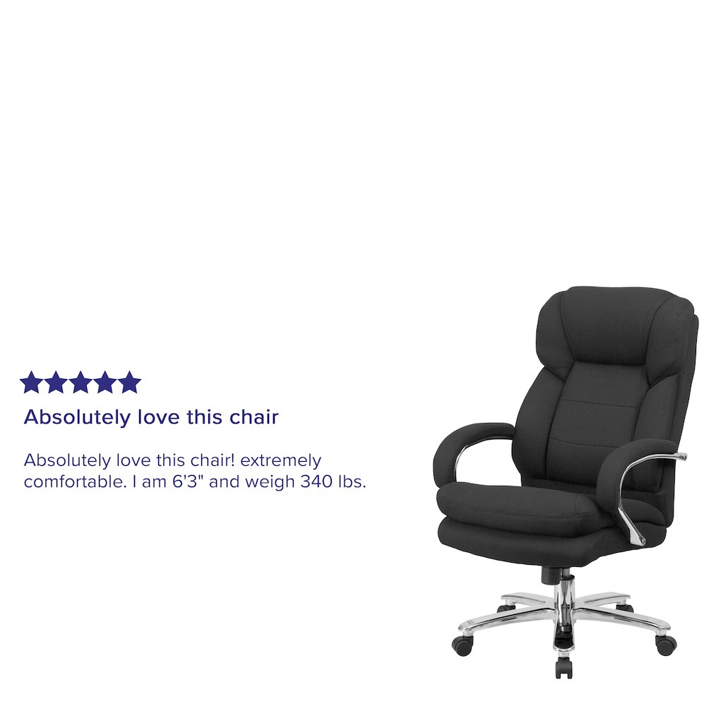 24/7 Intensive Use 500 lb. Rated Black Fabric Executive Office Chair