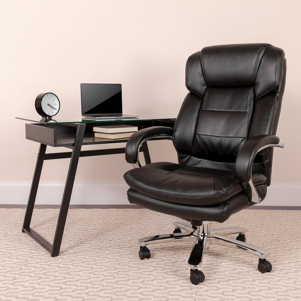 Big & Tall Office Chair | Black Swivel Executive Desk Chair with Wheels
