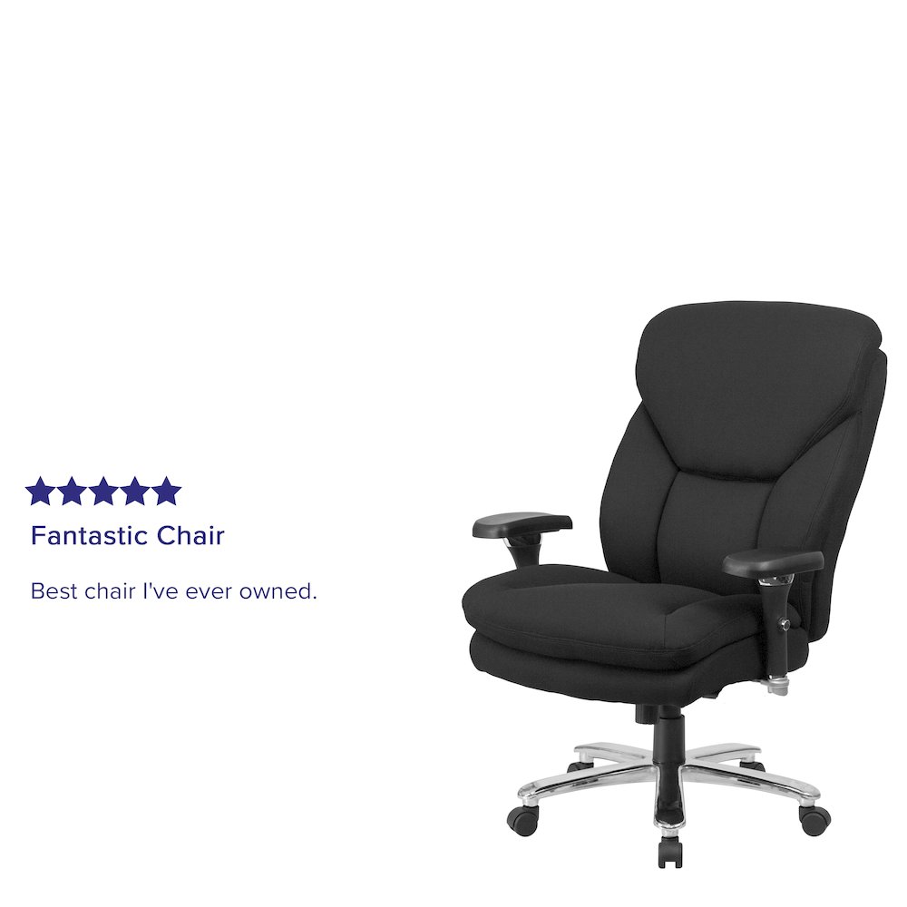 24/7 Intensive Use 400 lb. Rated Black Fabric Executive Office Chair