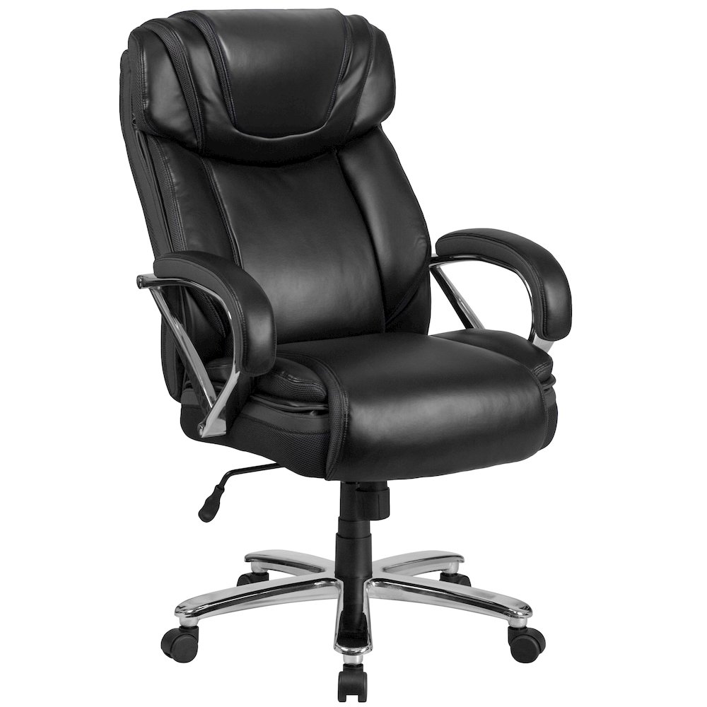 500 lb. Rated Black Executive Swivel Office Chair with Extra Wide Seat