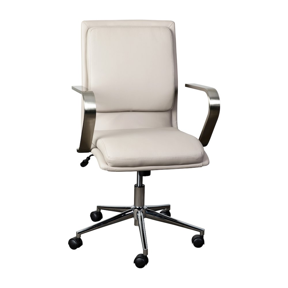 Mid-Back Executive Office Chair with Brushed Chrome Base and Arms