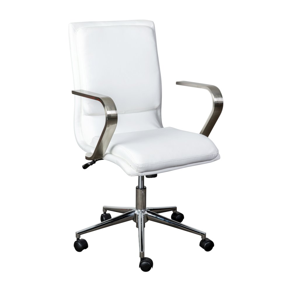 Mid-Back Executive Office Chair with Brushed Chrome Base and Arms