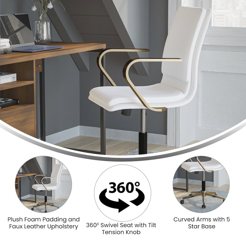 Modern Elevated Mid-Back Executive Office Chair