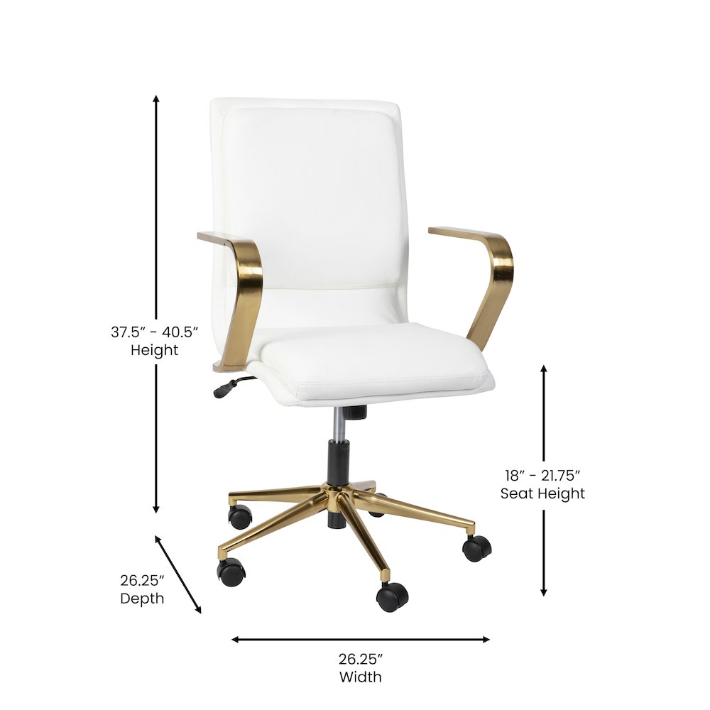 Modern Elevated Mid-Back Executive Office Chair