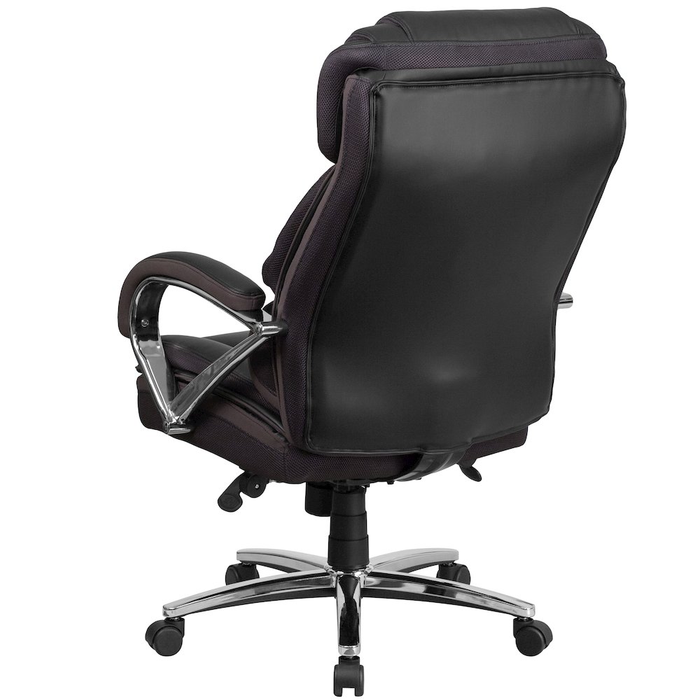 500 lb. Rated Black Executive Swivel Office Chair with Chrome Base and Arms