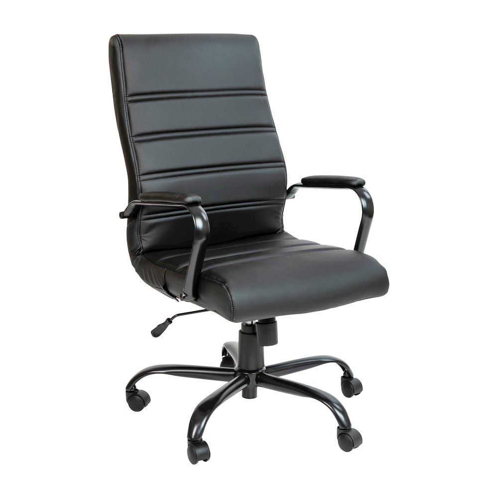 High Back Black Executive Swivel Office Chair with Black Frame and Arms