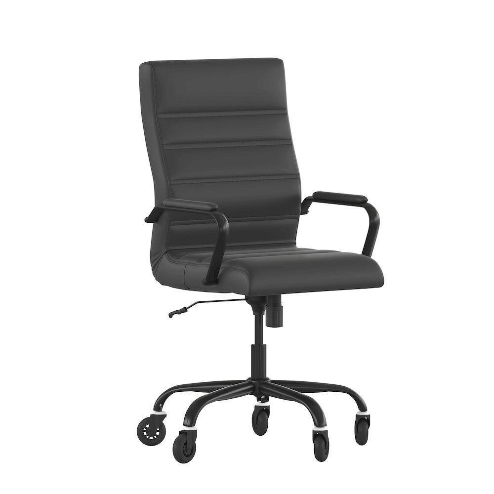 High Back Black Executive Swivel Office Chair with Black Frame