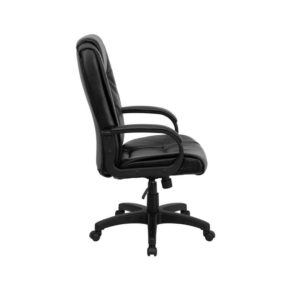 High Back Black LeatherSoft Executive Swivel Office Chair with Arms