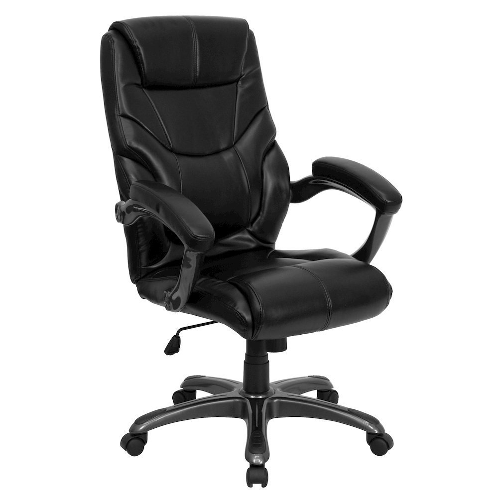 High Back Black LeatherSoft Executive Swivel Ergonomic Office Chair with Arms