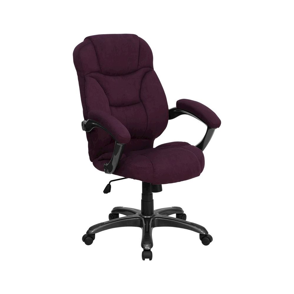 High Back Grape Microfiber Contemporary Executive Swivel Office Chair with Arms