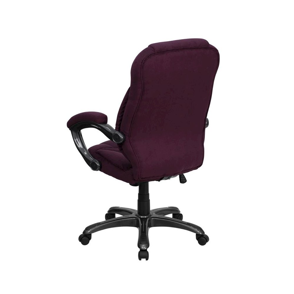 High Back Grape Microfiber Contemporary Executive Swivel Office Chair with Arms