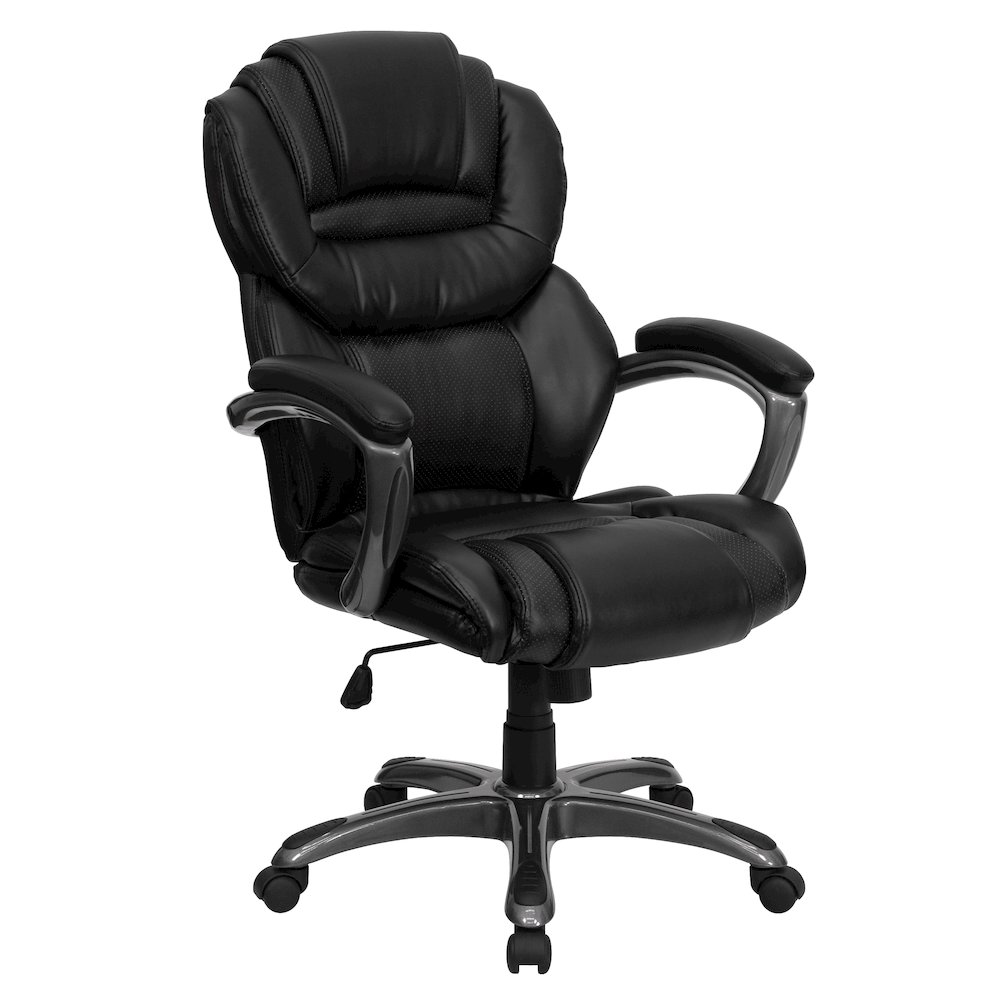 High Back Black LeatherSoft Executive Swivel Ergonomic Office Chair with Arms