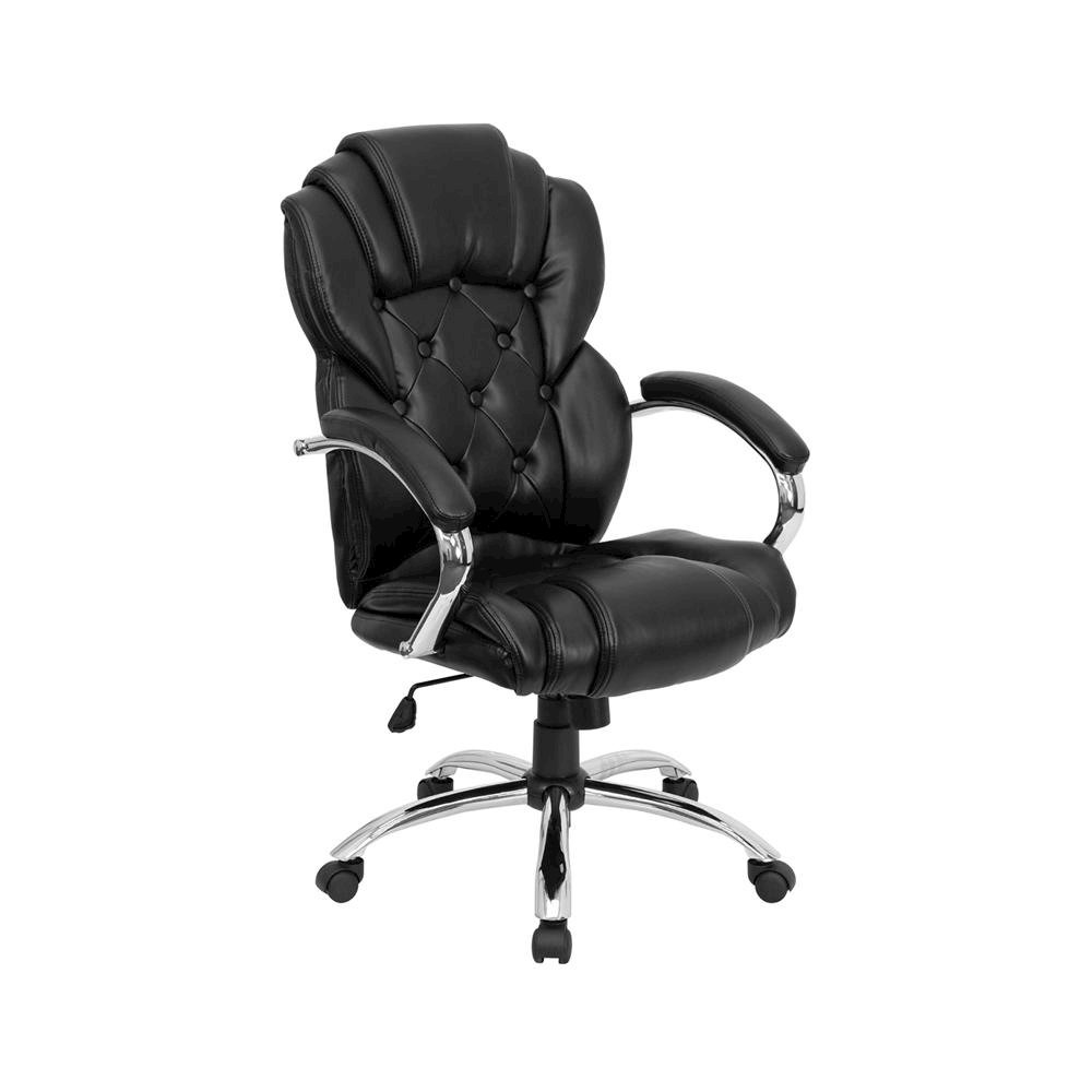 High Back Style Black LeatherSoft Executive Swivel Office Chair with Arms
