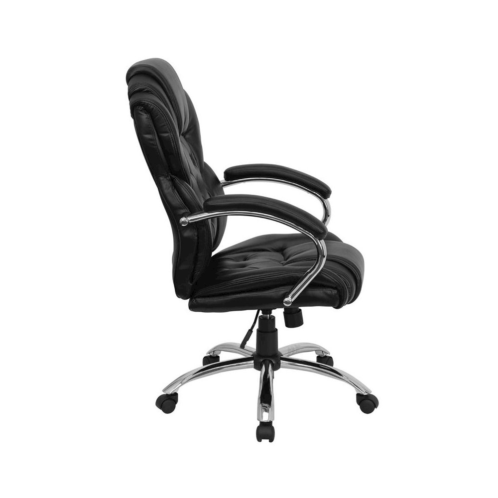 High Back Style Black LeatherSoft Executive Swivel Office Chair with Arms