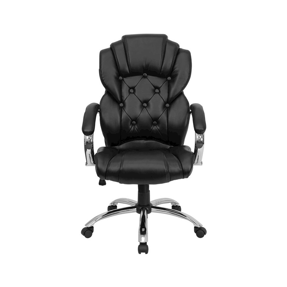 High Back Style Black LeatherSoft Executive Swivel Office Chair with Arms