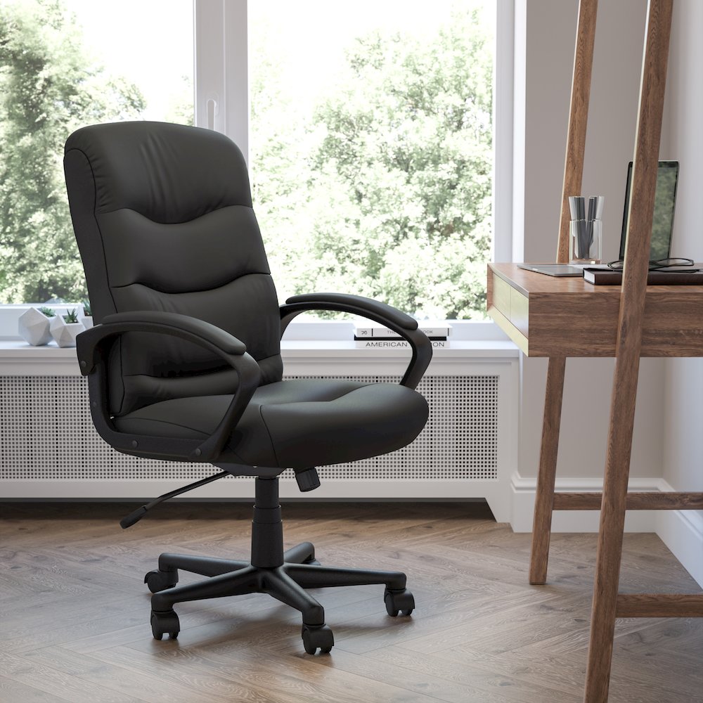 Mid-Back Black Executive Swivel Office Chair