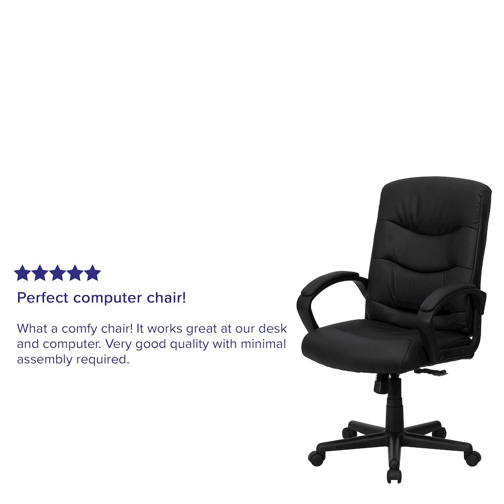 Mid-Back Black Executive Swivel Office Chair