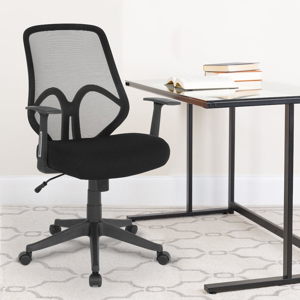 High Back Black Mesh Office Chair with Arms