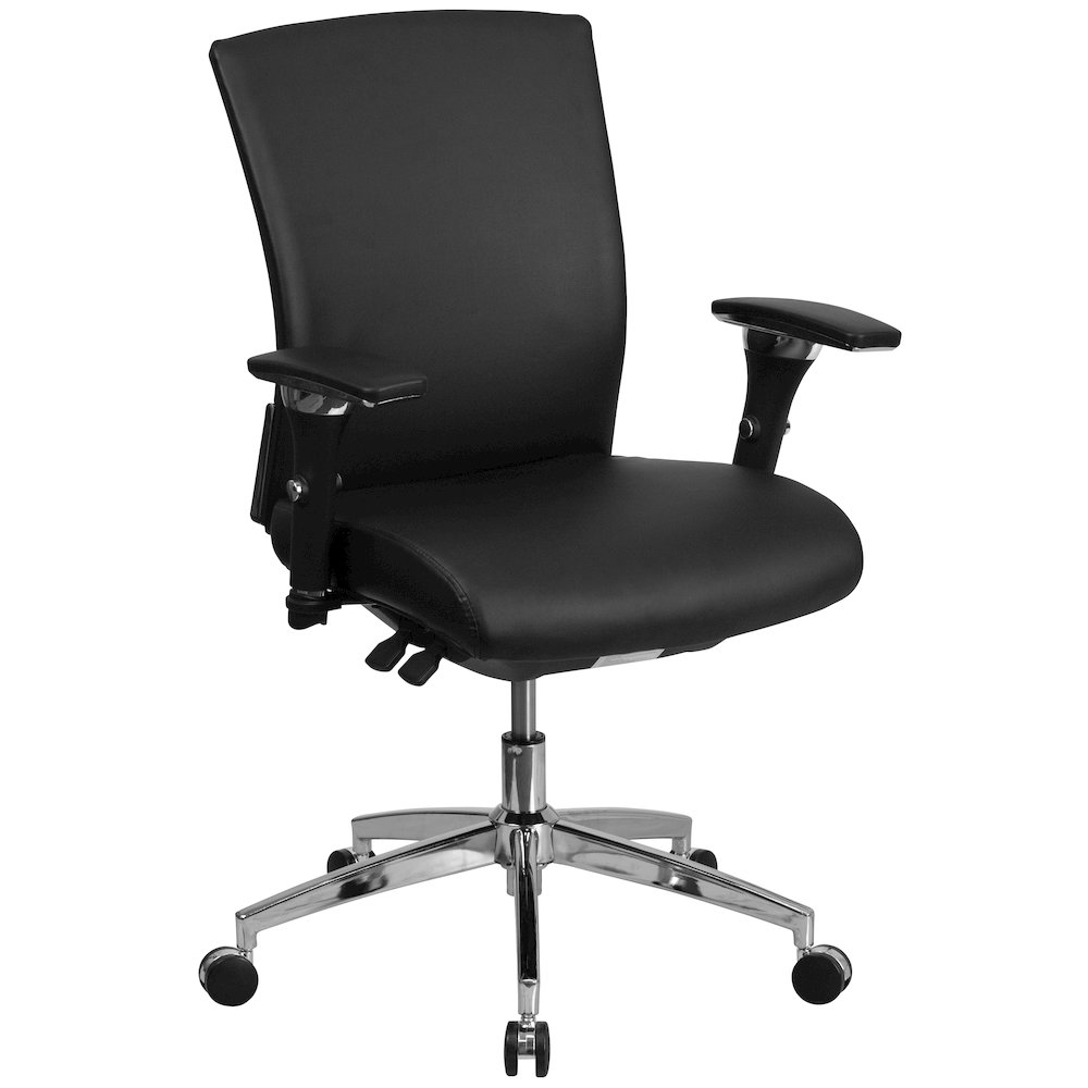 300 lb. Rated Black Multifunction Office Chair with Seat Slider