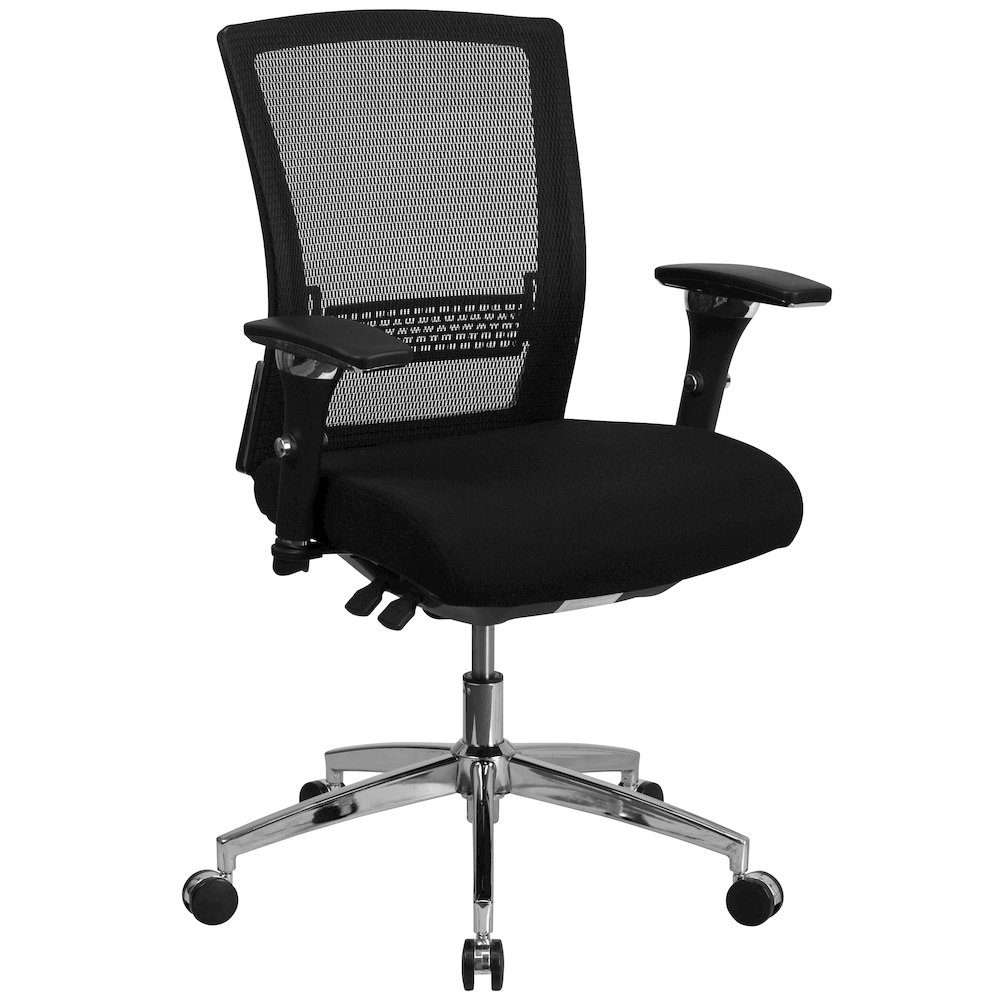 300 lb. Rated Black Mesh Multifunction Office Chair with Seat Slider