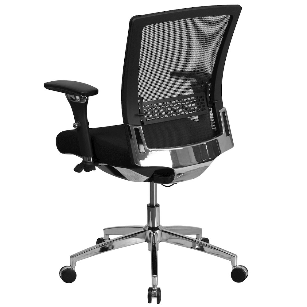 300 lb. Rated Black Mesh Multifunction Office Chair with Seat Slider