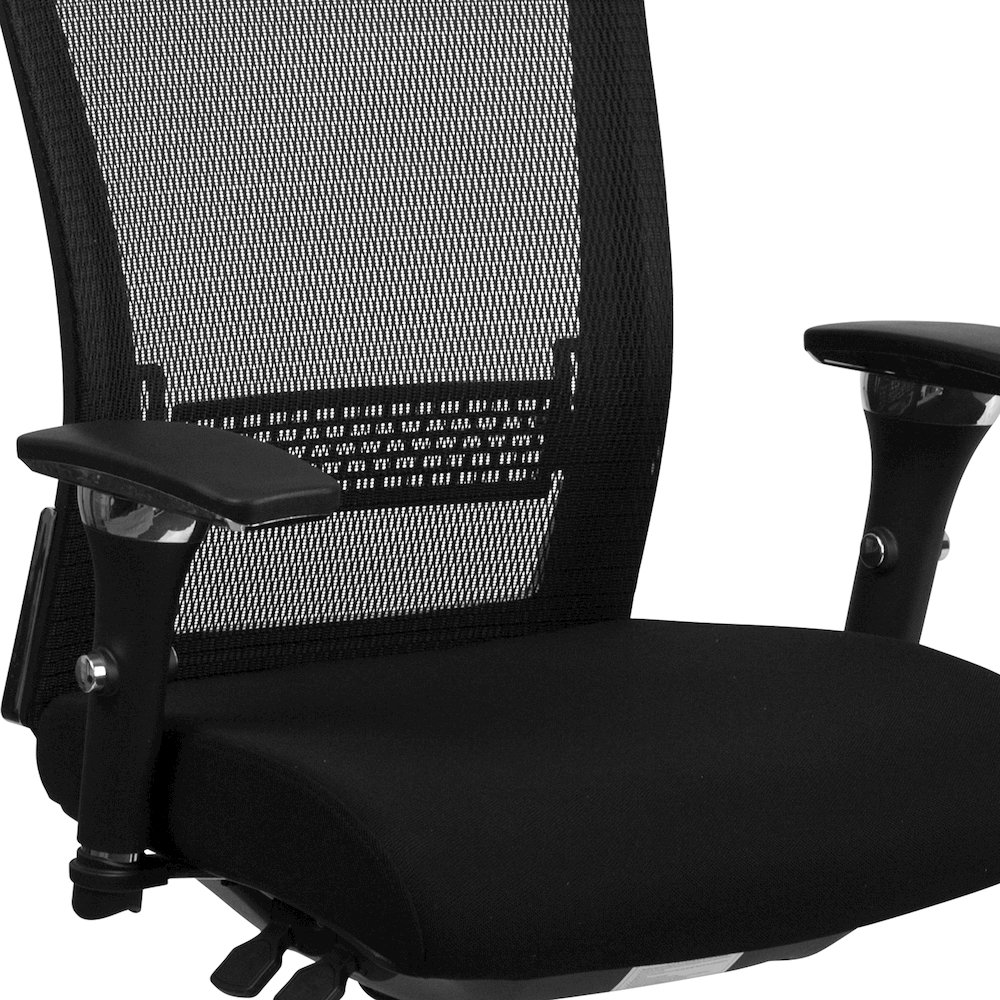 300 lb. Rated Black Mesh Multifunction Office Chair with Seat Slider