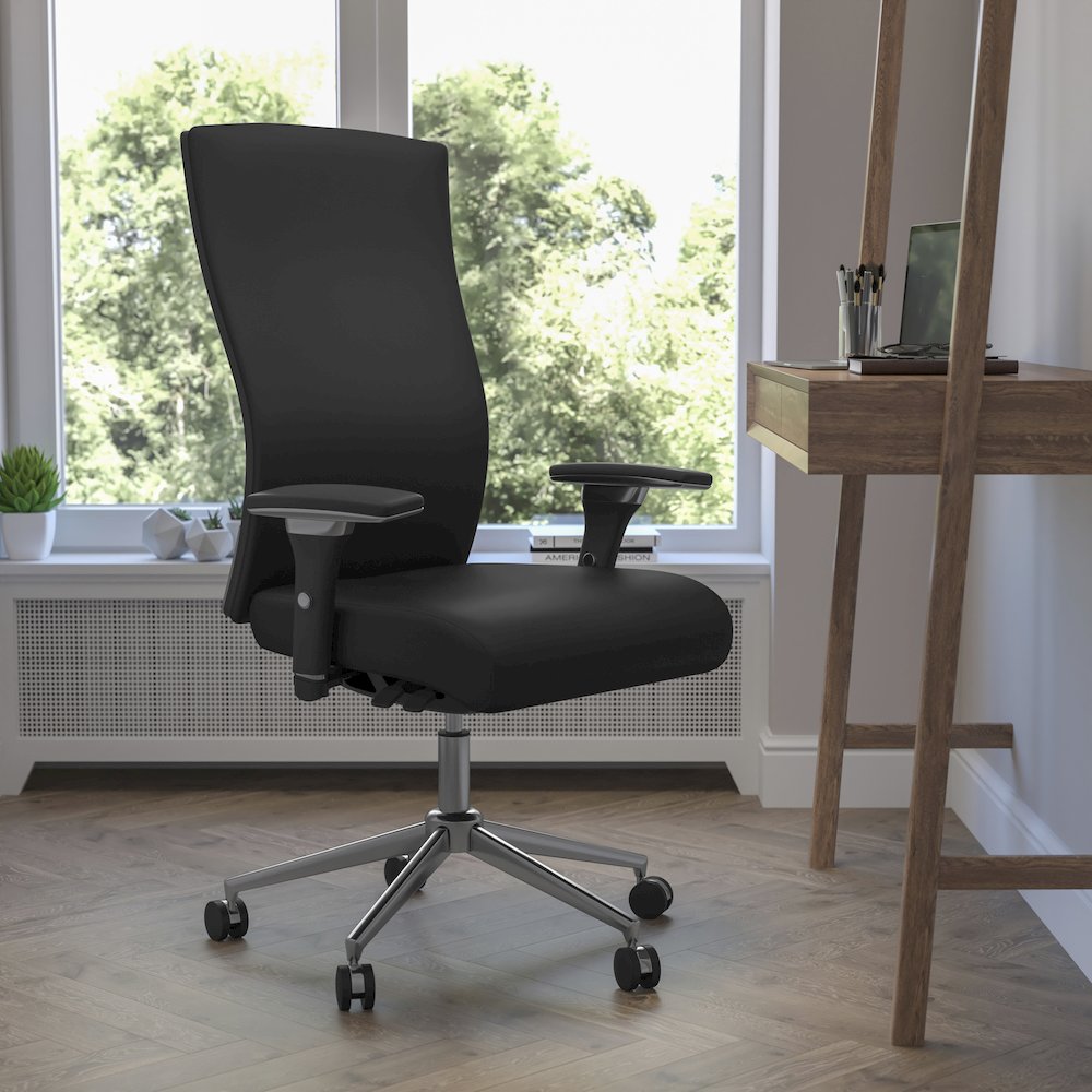 300 lb. Rated Black Multifunction Office Chair with Seat Slider