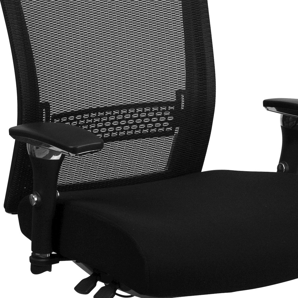 300 lb. Rated Black Mesh Multifunction Office Chair with Seat Slider
