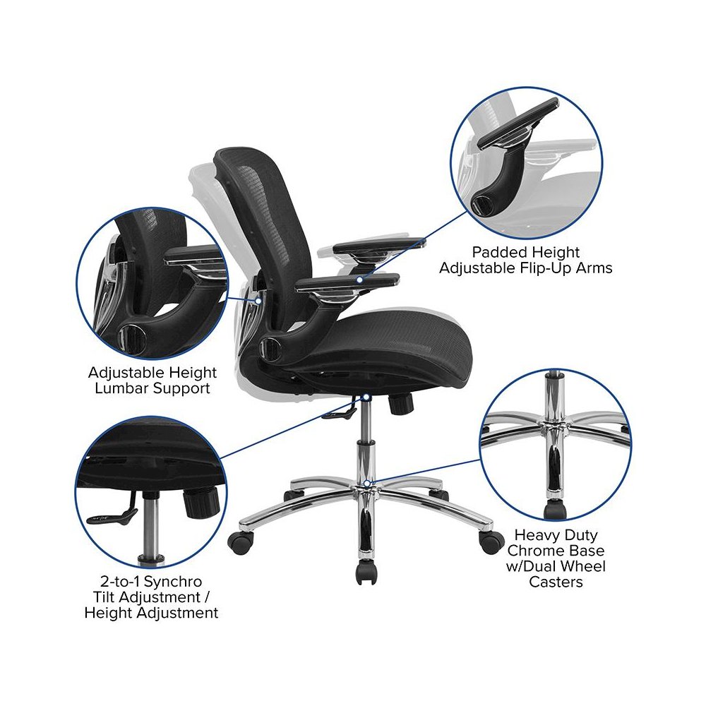 Mid-Back Black Mesh Executive Swivel Office Chair