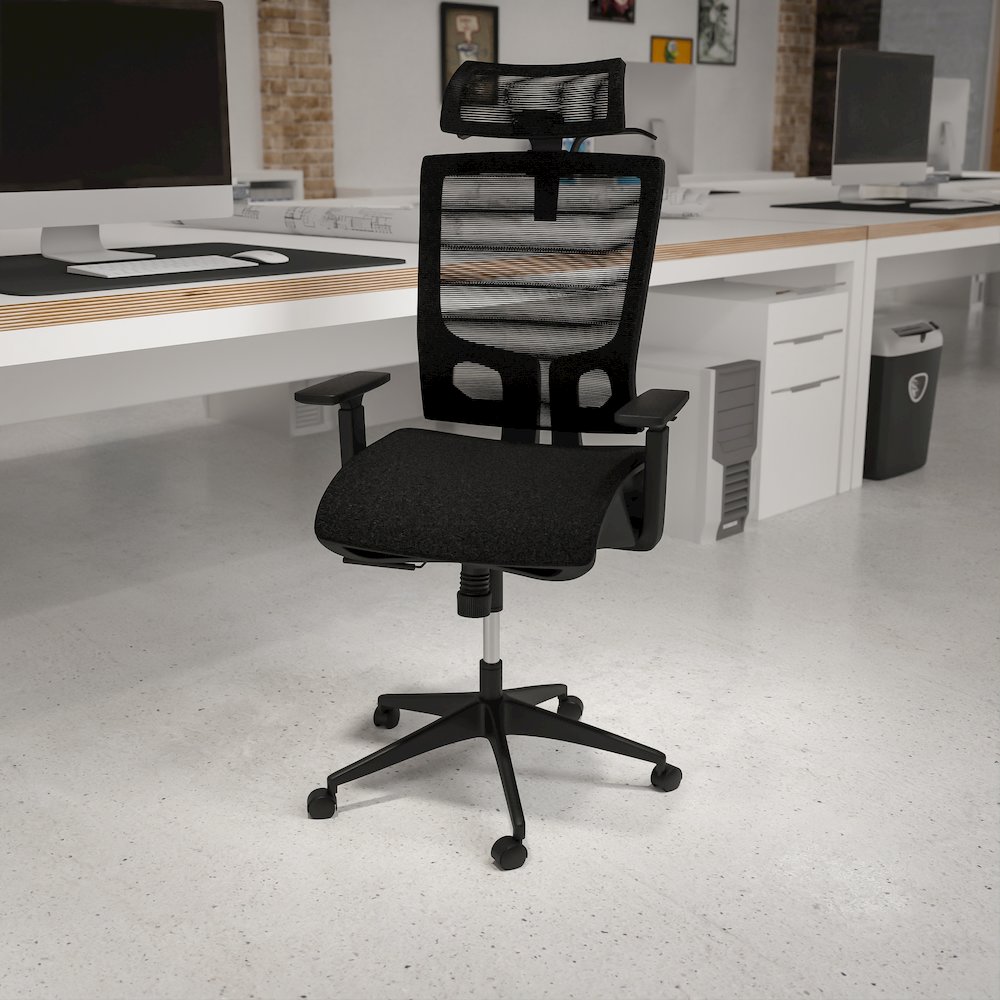 Mesh Office Chair with Synchro-Tilt in Black