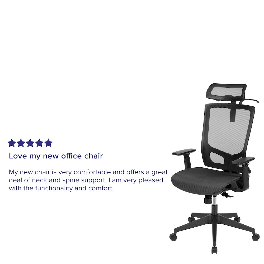 Mesh Office Chair with Synchro-Tilt in Black