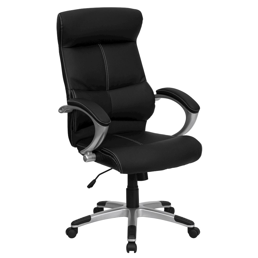 High Back Black Executive Swivel Office Chair with Headrest