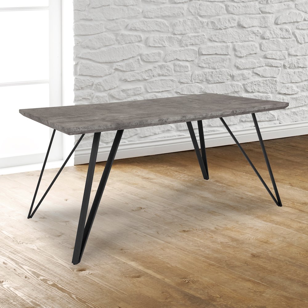 31.5″ x 63″ Rectangular Dining Table in Faux Concrete Finish