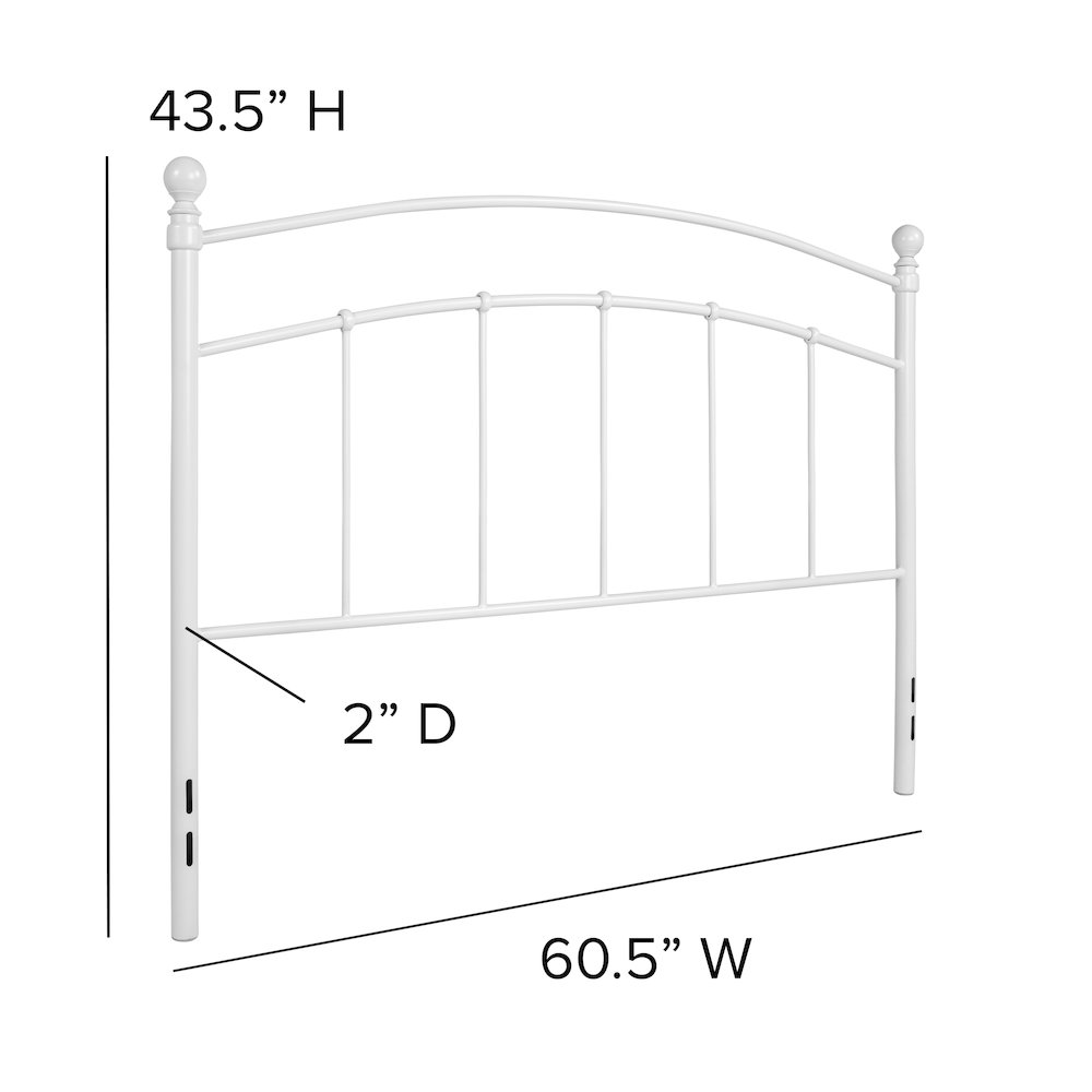 Woodstock Decorative White Metal Queen Size Headboard