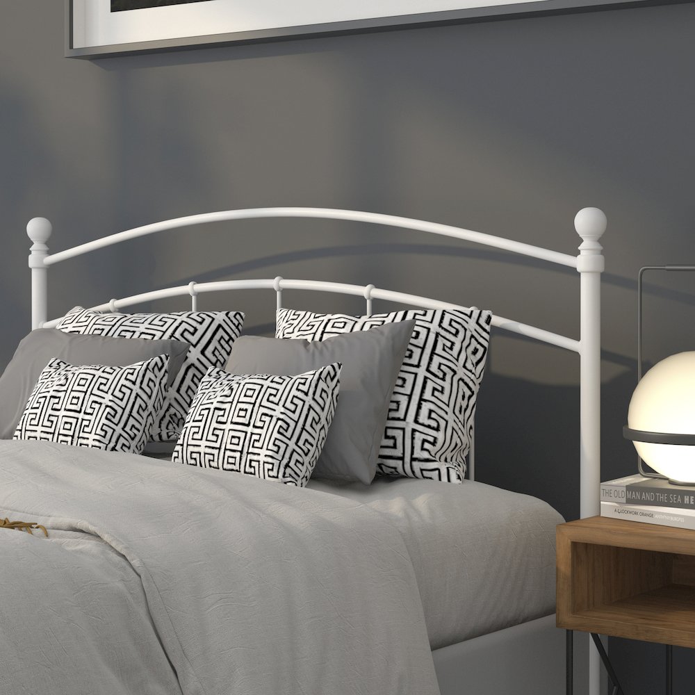 Woodstock Decorative White Metal Queen Size Headboard