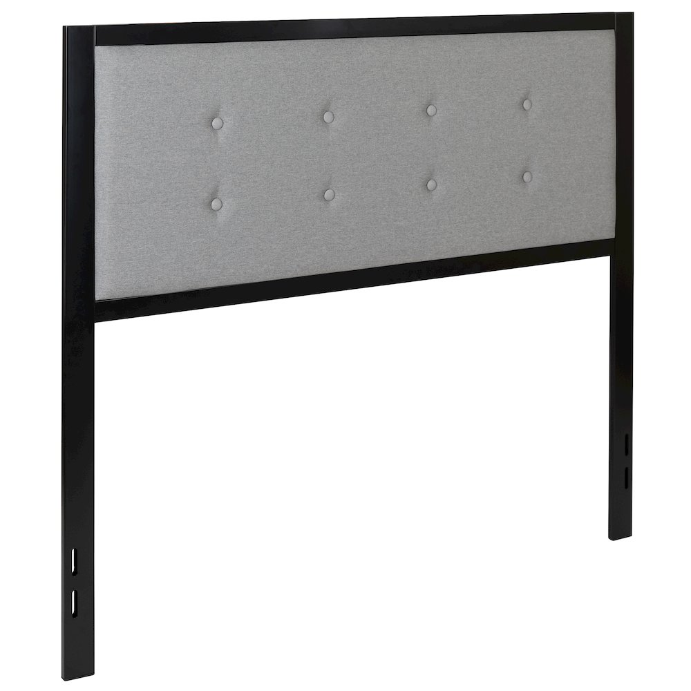 Contemporary Style Panel Upholstered Headboard with Classic Metal Framework