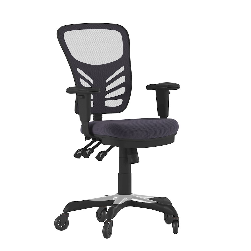 Mid-Back Dark Gray Mesh Multifunction Executive Swivel Office Chair