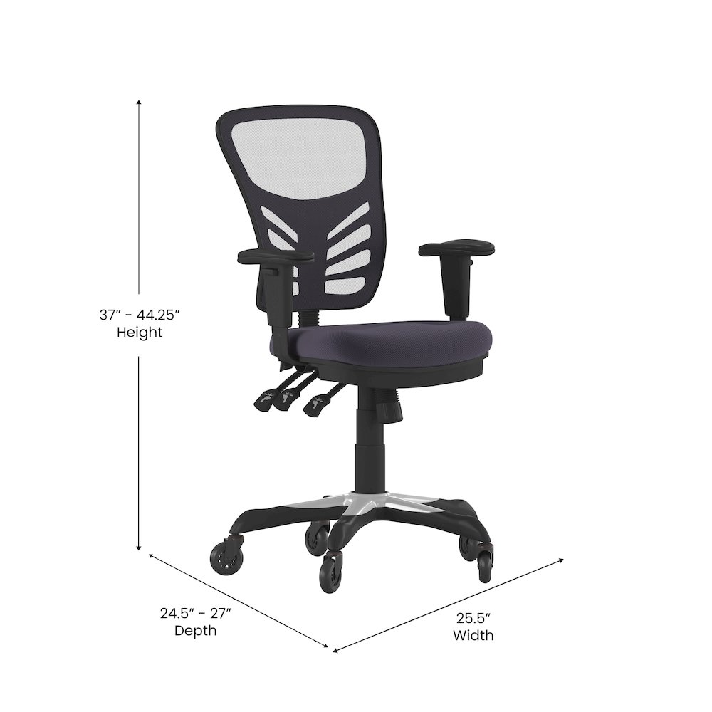 Mid-Back Dark Gray Mesh Multifunction Executive Swivel Office Chair