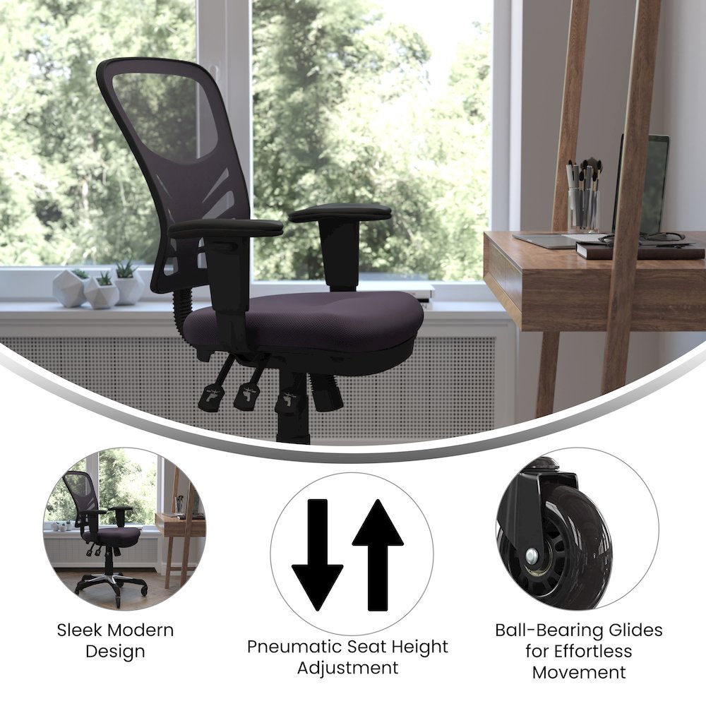 Mid-Back Dark Gray Mesh Multifunction Executive Swivel Office Chair