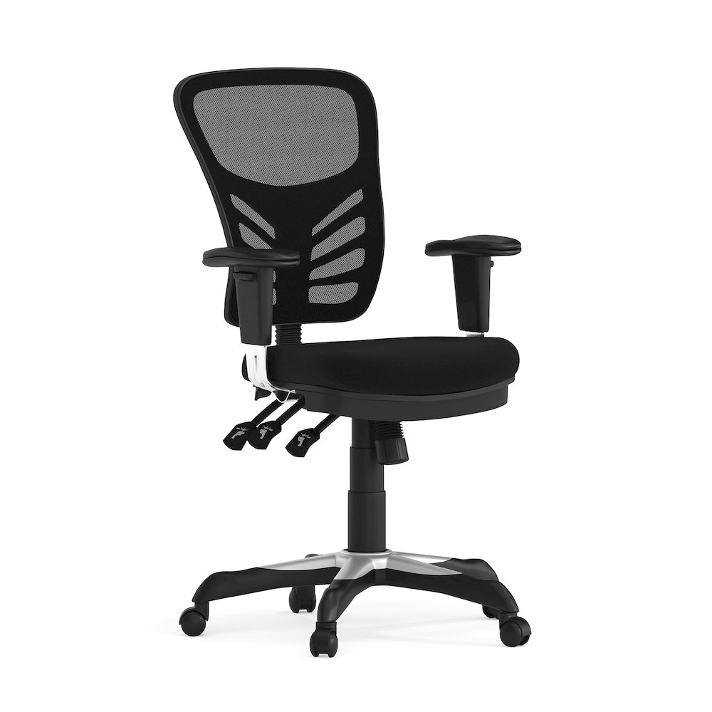 Mid-Back Black Mesh Multifunction Executive Swivel Office Chair