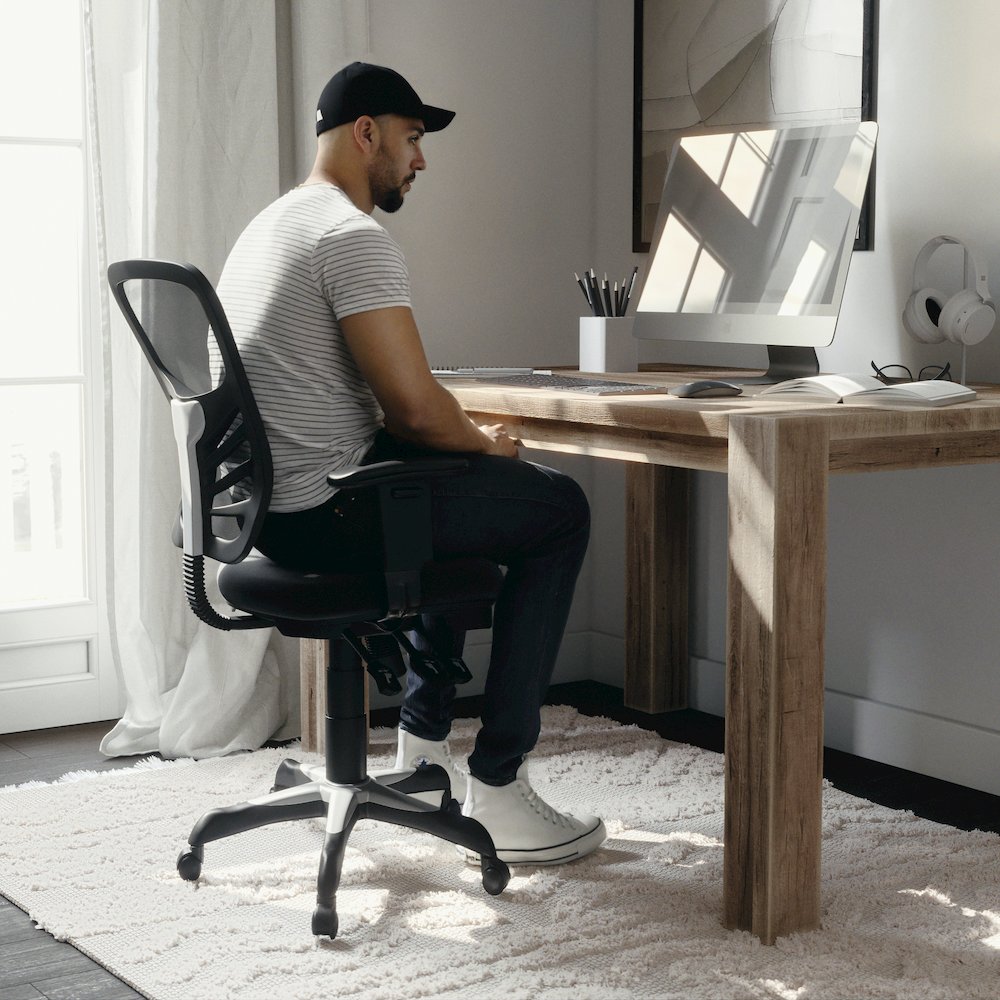 Mid-Back Black Mesh Multifunction Executive Swivel Office Chair