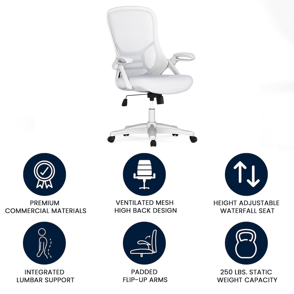 High Back White Mesh Ergonomic Swivel Office Chair