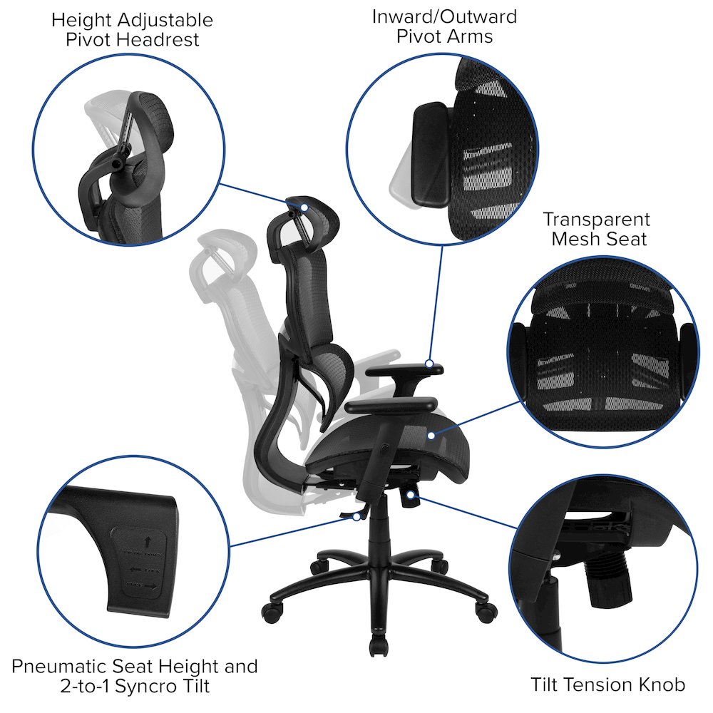 Mesh Office Chair with 2-to-1 Synchro-Tilt