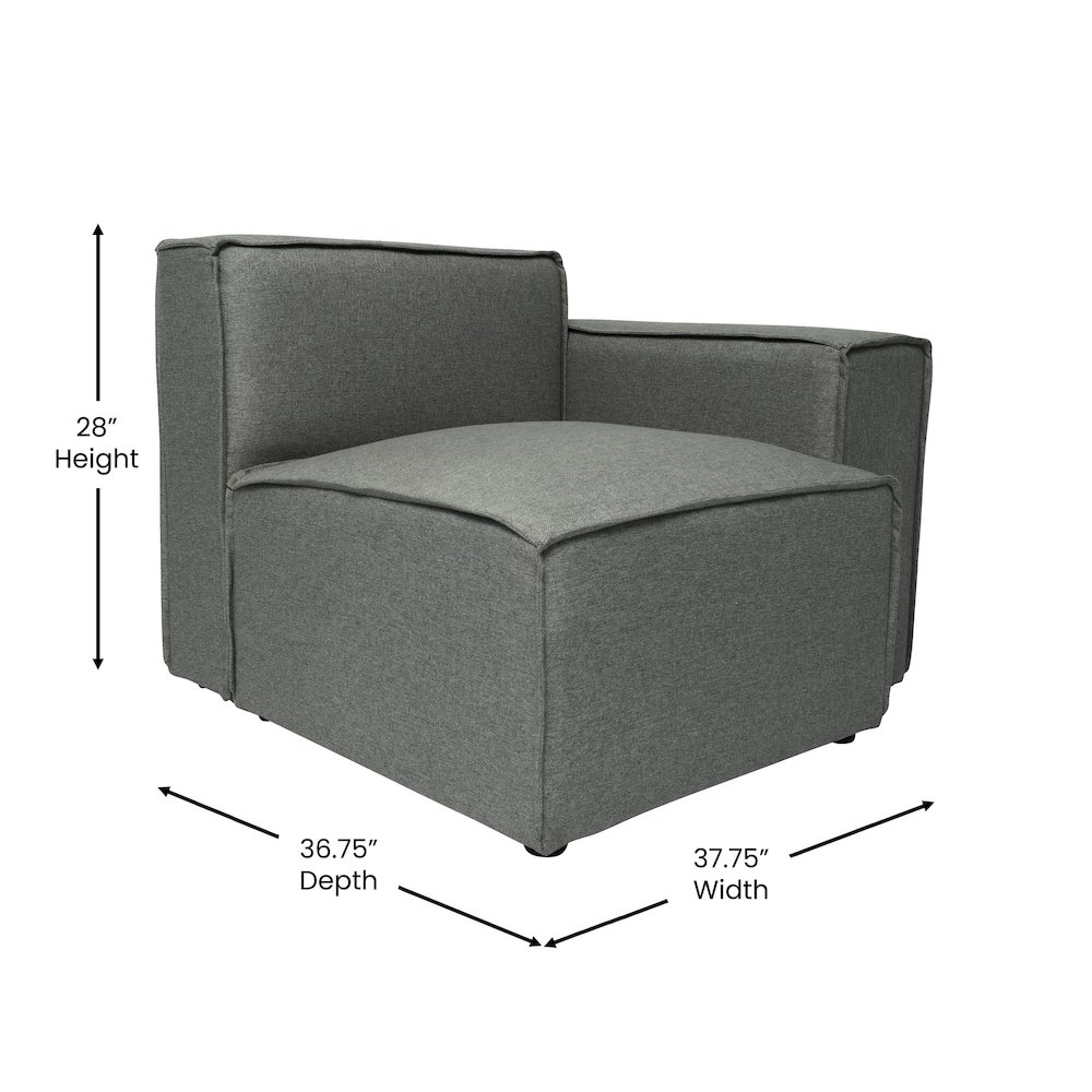 Bridgetown Luxury Modular Sectional Sofa Right Side with Arm Rest