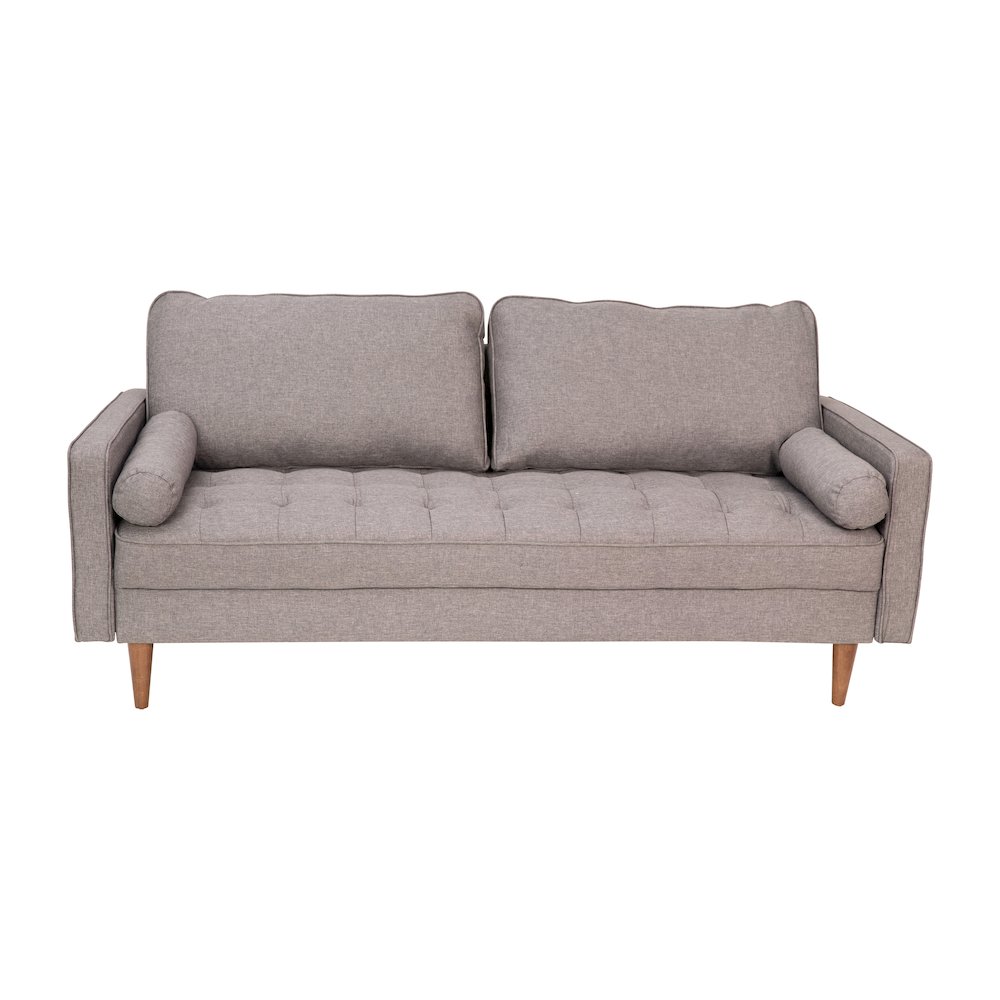 Sofa with Tufted Faux Linen Upholstery