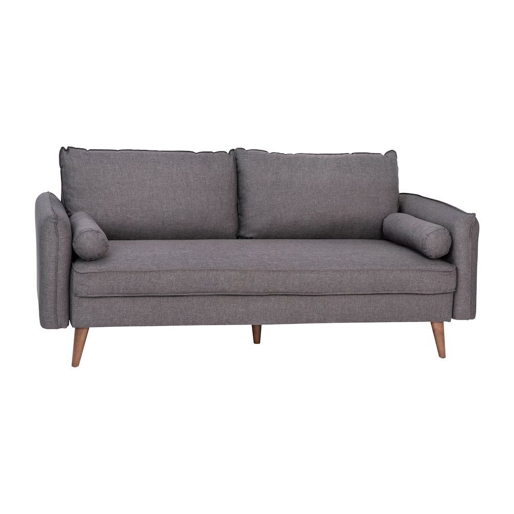 Sofa with Faux Linen Fabric Upholstery