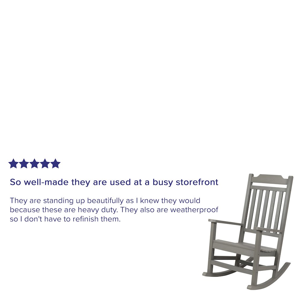 All-Weather Poly Resin Rocking Chair in Gray
