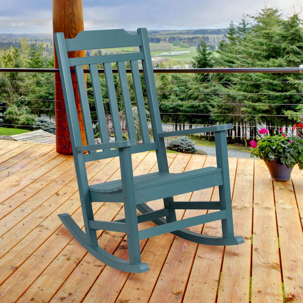 All-Weather Poly Resin Rocking Chair in Teal
