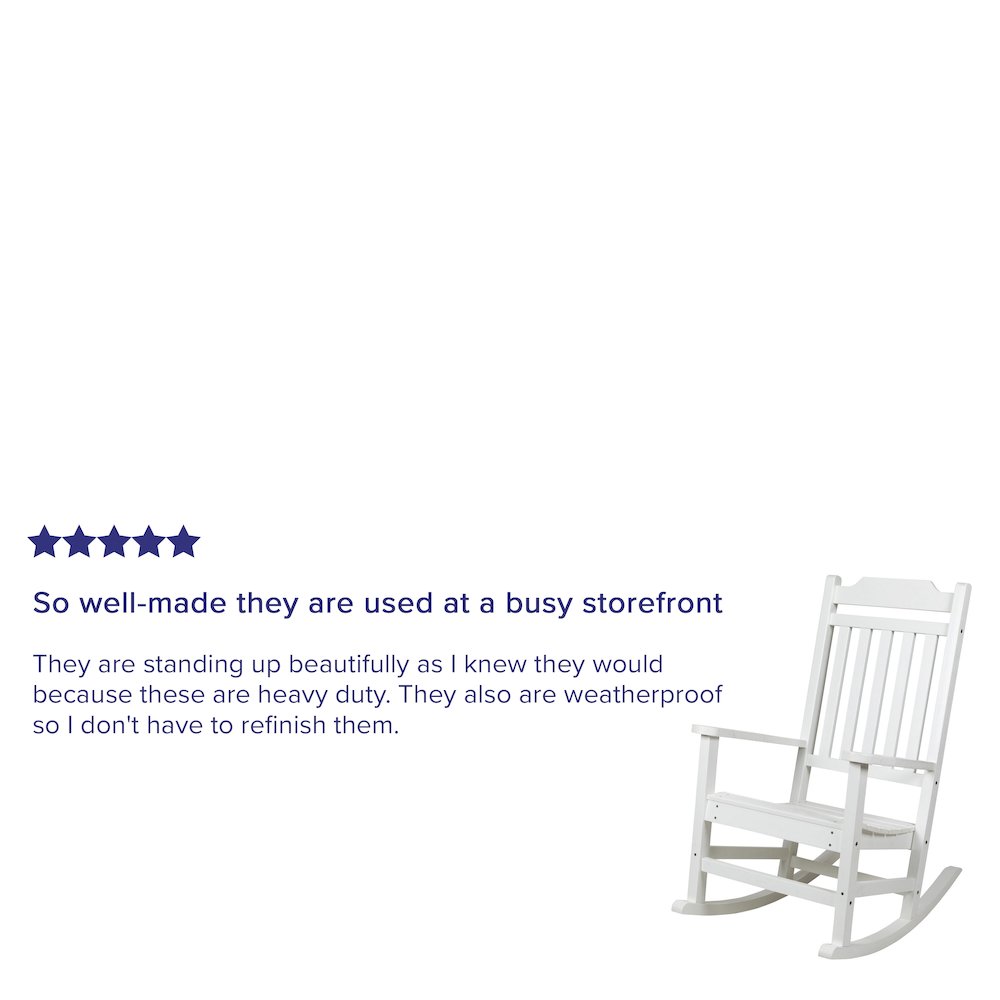 All-Weather Poly Resin Rocking Chair in White